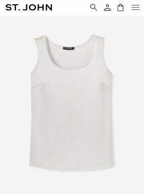 St. John White Scoop Neck Tank Top